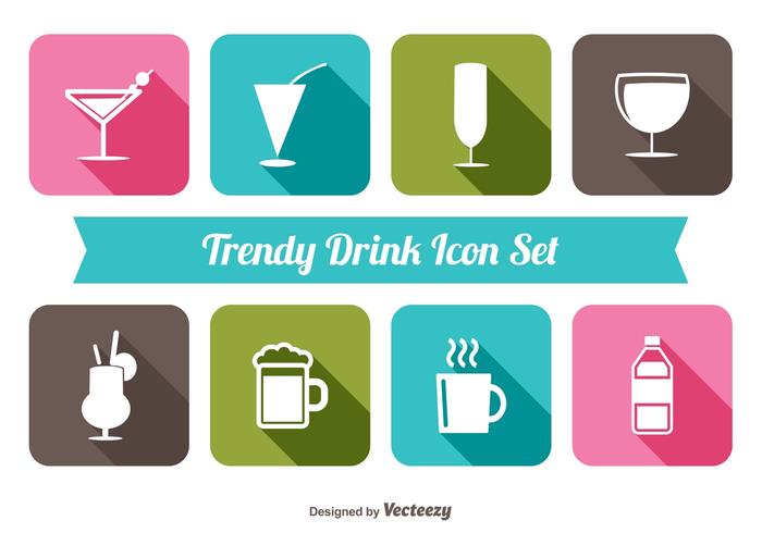 Trendy Drink Icon Set Trendy Drink Icon Set