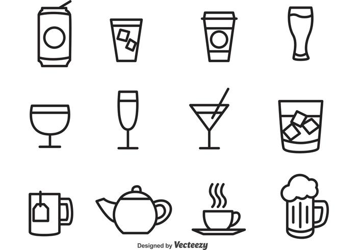 Outlined Drink Vector Icons