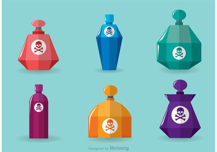 Faceted Poison Bottles Vector