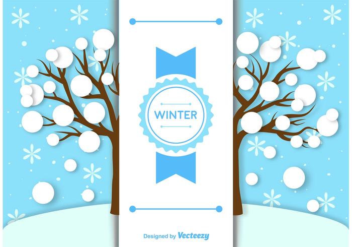 Winter Background Label Template vector