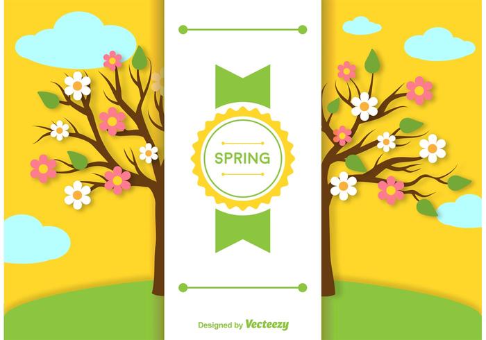 Spring Background Label Template vector