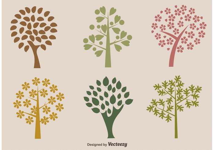 Organic Trees Vector Silhouettes 