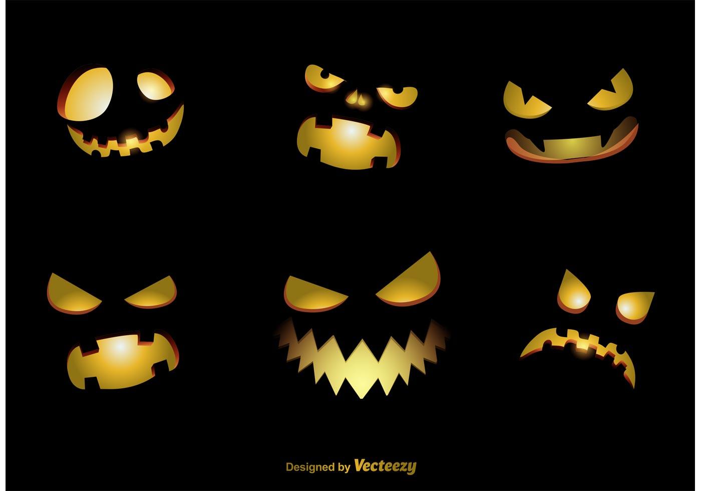 Spooky Jackolantern Vector Faces 89941 Vector Art at Vecteezy