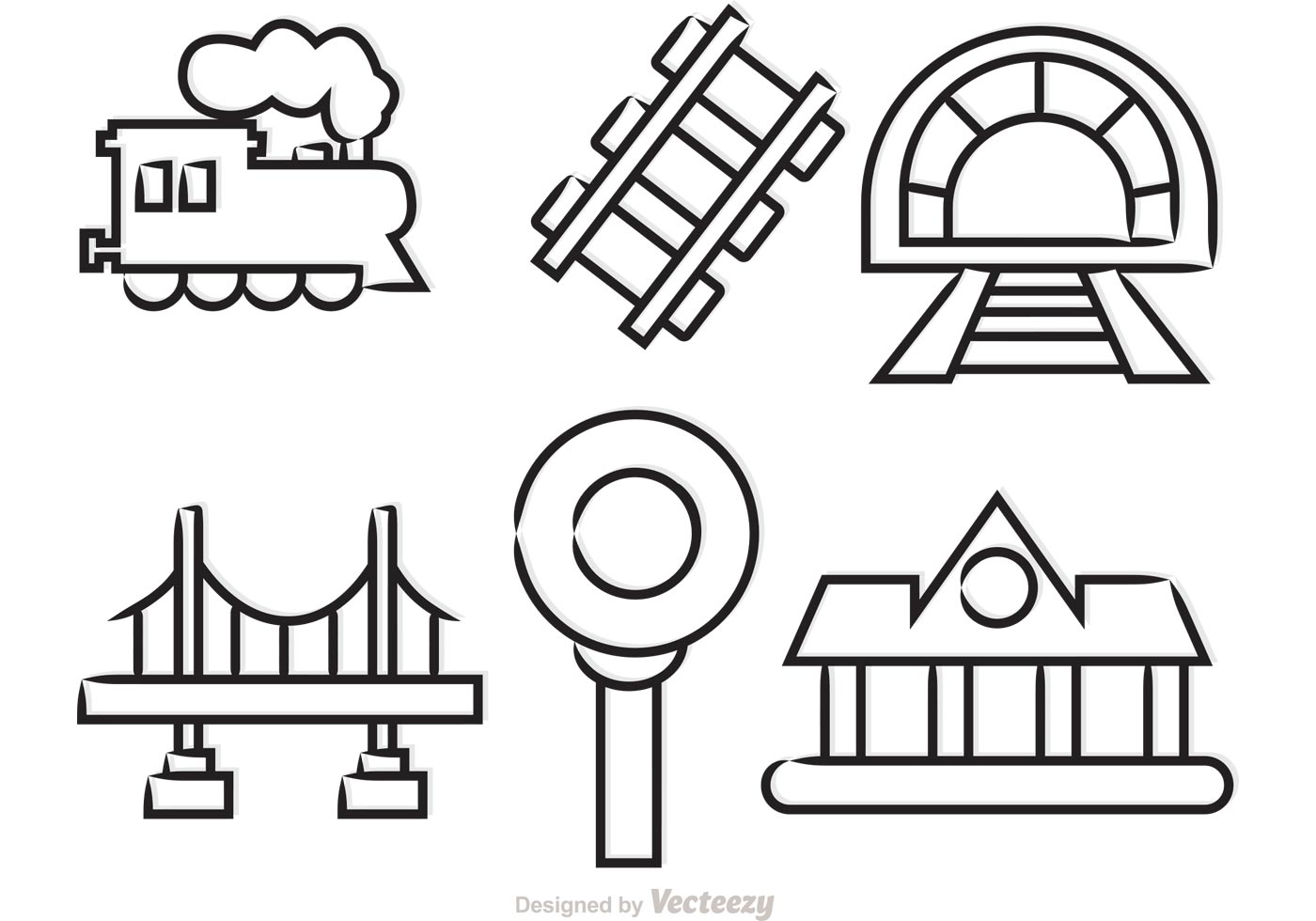 Download Outlined Train Vector Icons 89962 - Download Free Vectors, Clipart Graphics & Vector Art
