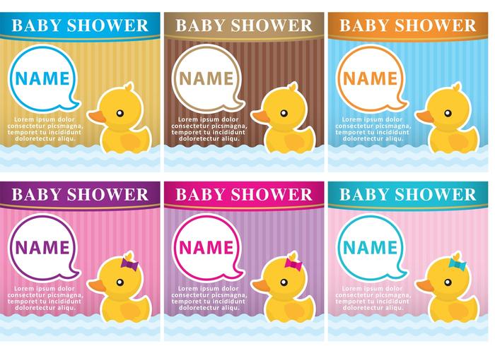Baby Shower Rubber Duck Invitations  vector
