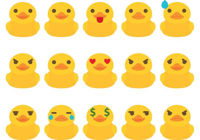 Rubber Duck Emoticon Vectors 