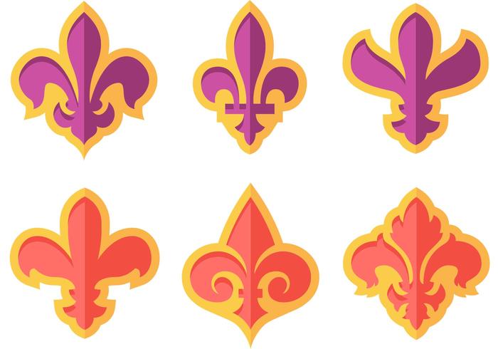 Vintage Fleur De Lis Vector Icons Vintage Fleur De Lis Vector Icons