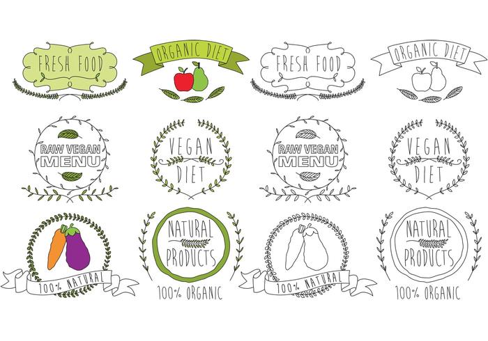 Vectores del logotipo de la comida natural