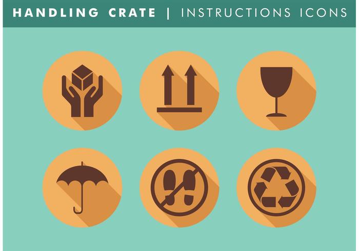 Handling Crate Instructions Icons Vector Free