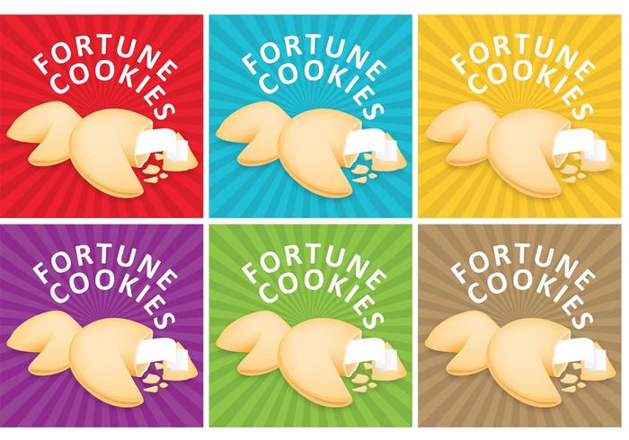 Sunburst Fortune Cookie Vector Backgrounds