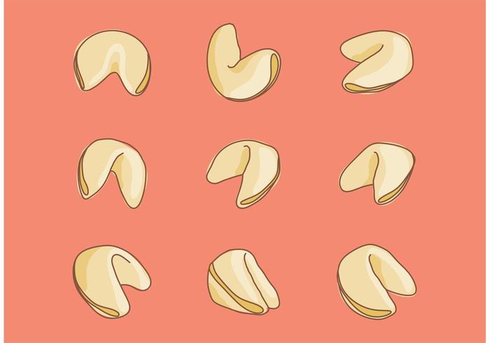 Hand Drawn Fortune Cookie Vectors