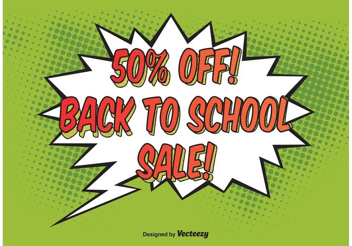 Comic Style School Sale Background Vector Comic Style School Sale Background Vector