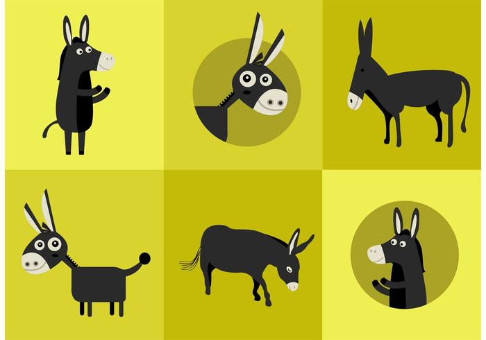 Donkey Vector Characters Donkey Vector Characters