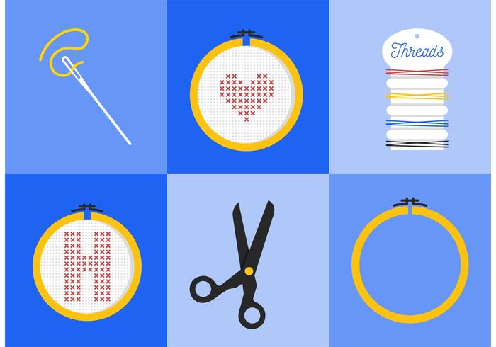 Cross Stitch Vector Icons Cross Stitch Vector Icons