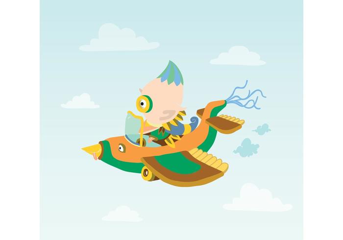 Personaje Vector Aeroplano