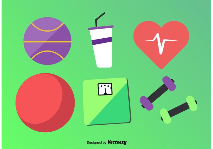 Flat Fitness Vector Icons