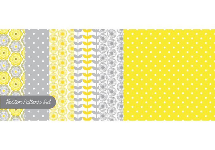 Yellow  Gray Pattern Vector Set