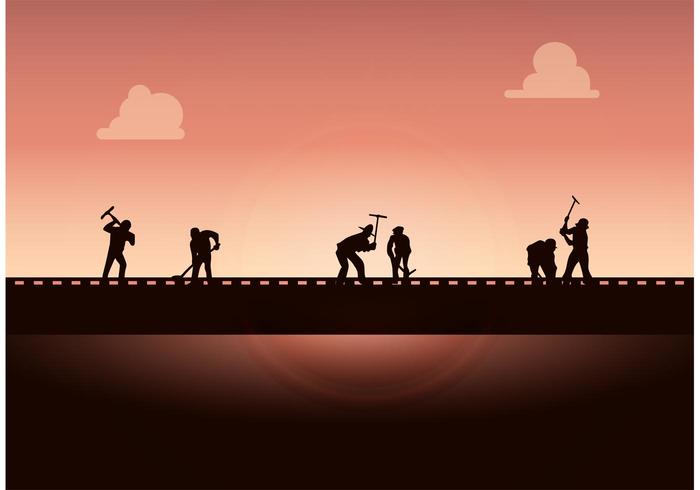 Working on the Railroad Free Vector Background 90152 Vector Art at Vecteezy