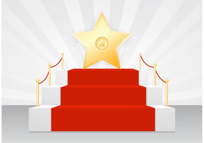 Star On Red Carpet Vector