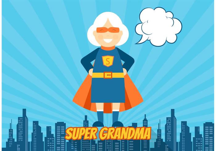 Free Superhero Grandma Vector