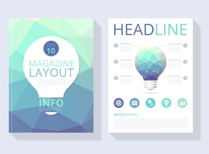 Abstract Polygonal Magazine Layout Vector