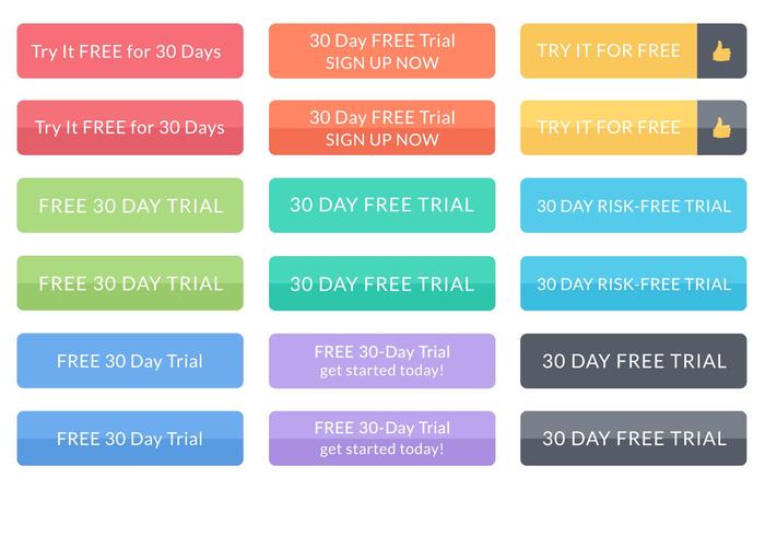 Free 30 Day Free Trial Vector Buttons