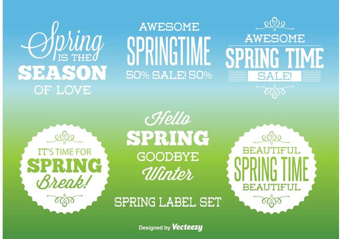 Typographic Spring labels vector