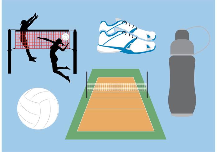 Voleibol Corte Vector Iconos