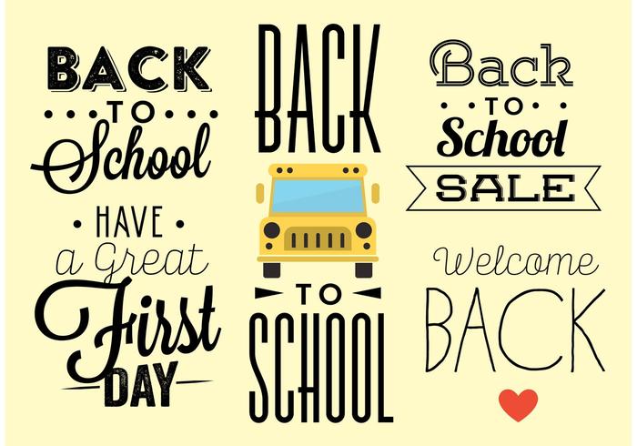 Back to School Typography Vectors 