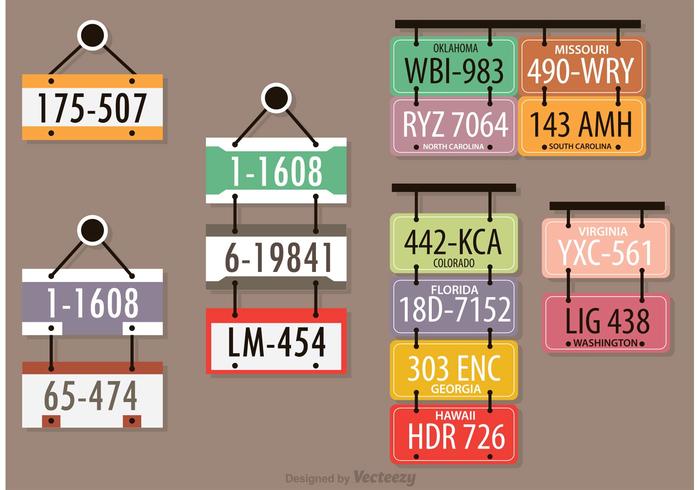 Vectores de placas de licencia