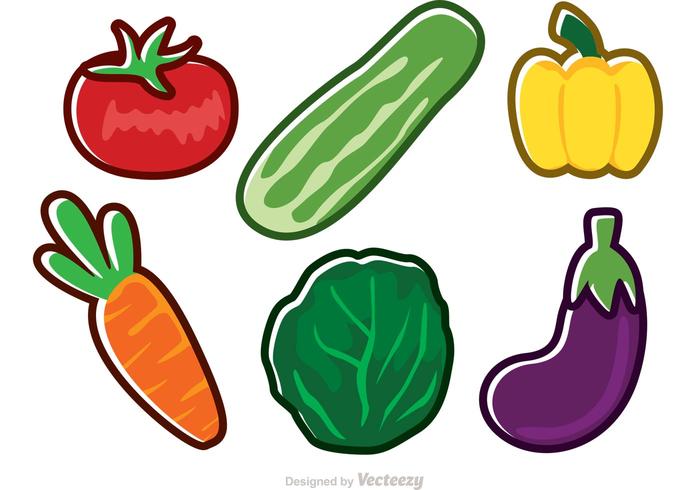 Iconos vegetales frescos del vector