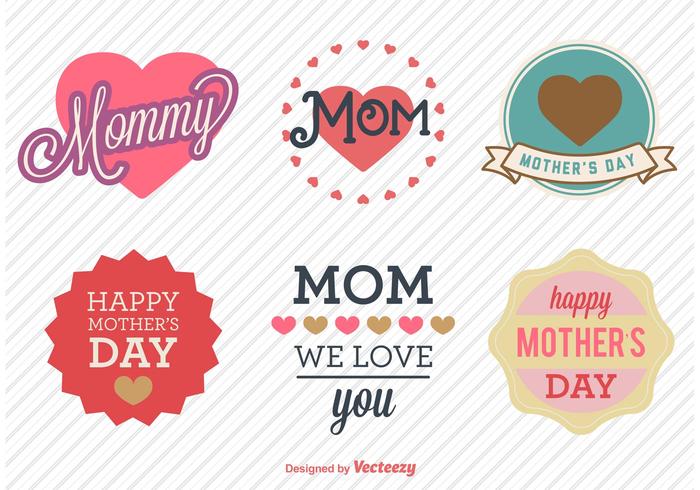 Mother's Day Love Badge Vectors
