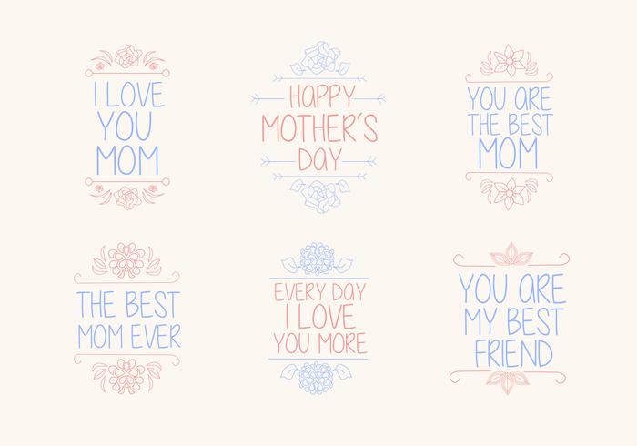Hand-Drawn Mother's Day Vector Graphics Hand-Drawn Mother's Day Vector Graphics
