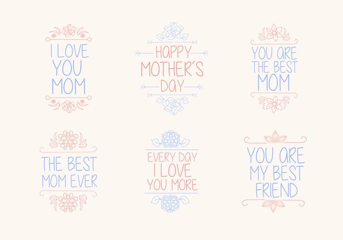 Hand-Drawn Mother's Day Vector Graphics