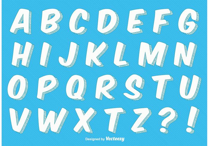 Comic Style Alphabet Set vector