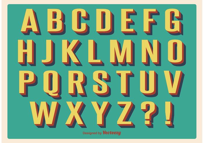 Vintage Retro Alphabet Set vector