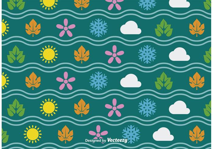 Four Seasons Seamless Vector Pattern