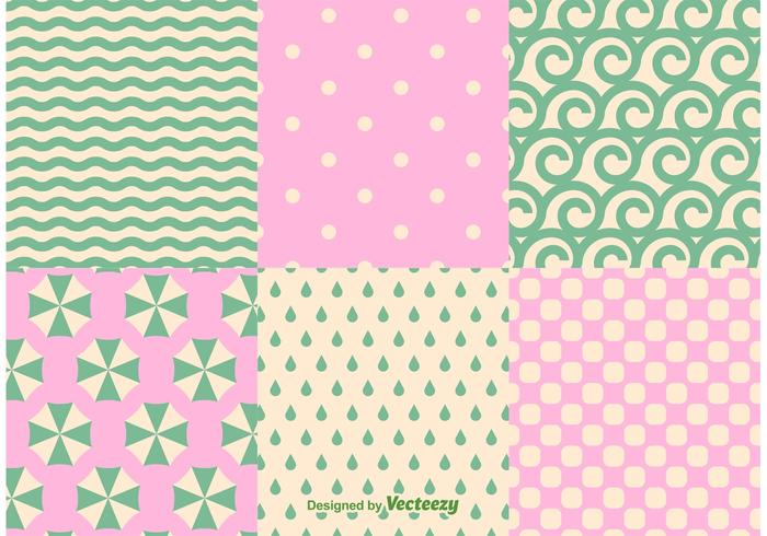 Abstract Pastel Summer Beach and Ocean Pattern Vectors