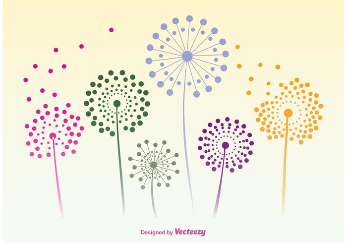 Dandelion Flower Vector Silhouettes