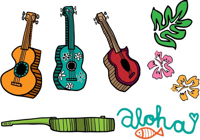 Vectores del Ukulele de la historieta