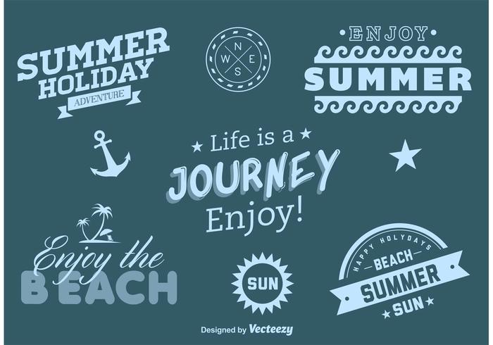 Beach Summer Adventure Vector Labels