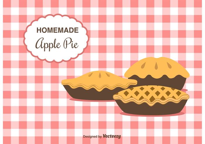 Hecho en casa Apple Pie Vector de fondo