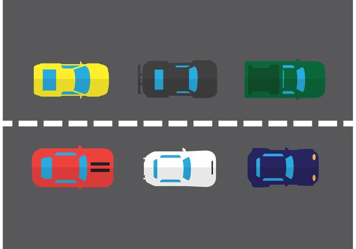 Car Aerial View Vector Set Car Aerial View Vector Set