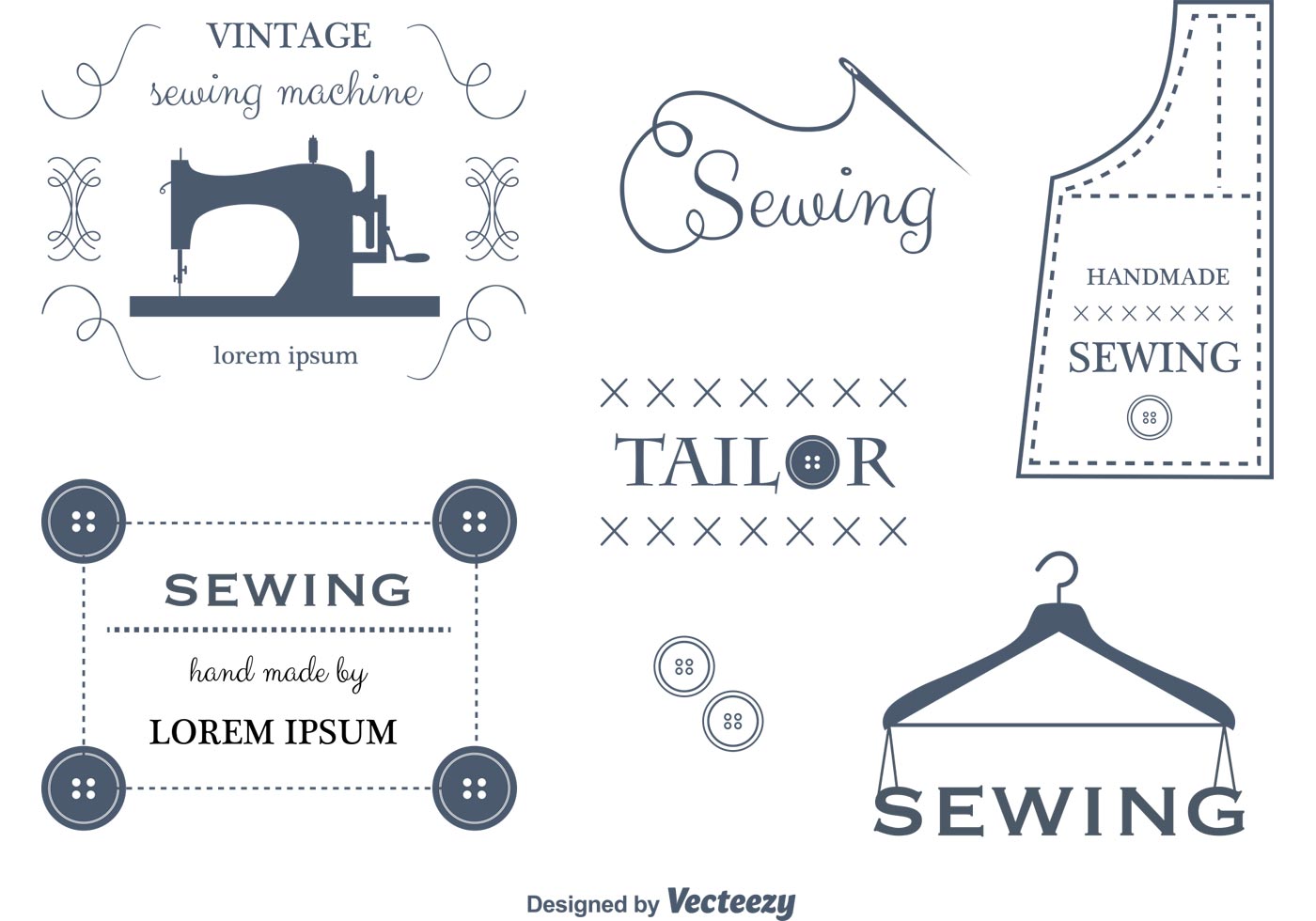 Download Set of Vector Sewing Labels and Emblems - Download Free ...