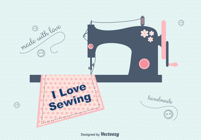 I Love Sewing Vector Background