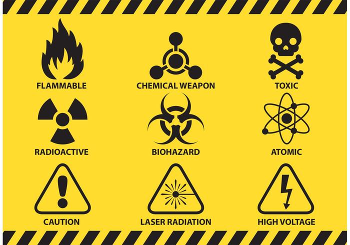 Prevención y precaución signos vectoriales vector