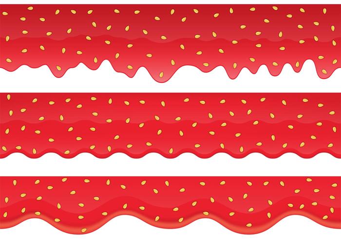 Strawberry Jam Border Vectors 