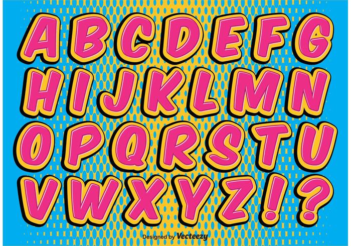Comic Style Alphabet Set vector