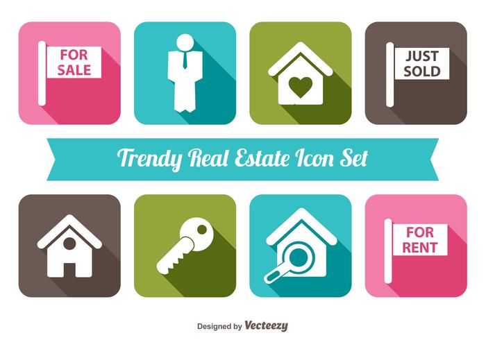 Trendy Real Estate Vector Icon Set