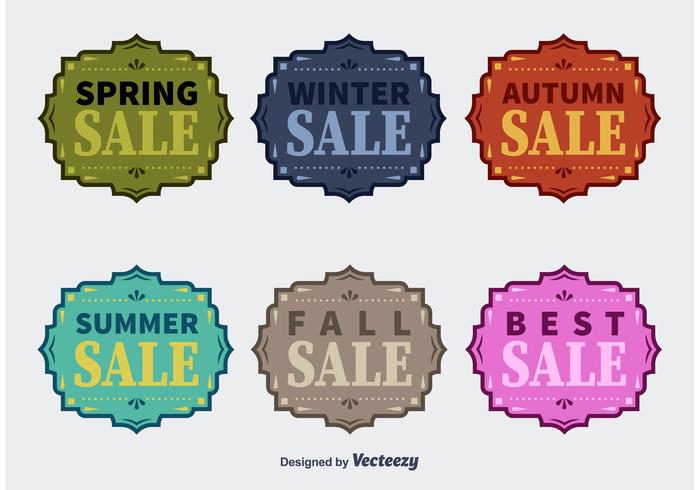 Four Seasons Vector Sale Badges Four Seasons Vector Sale Badges